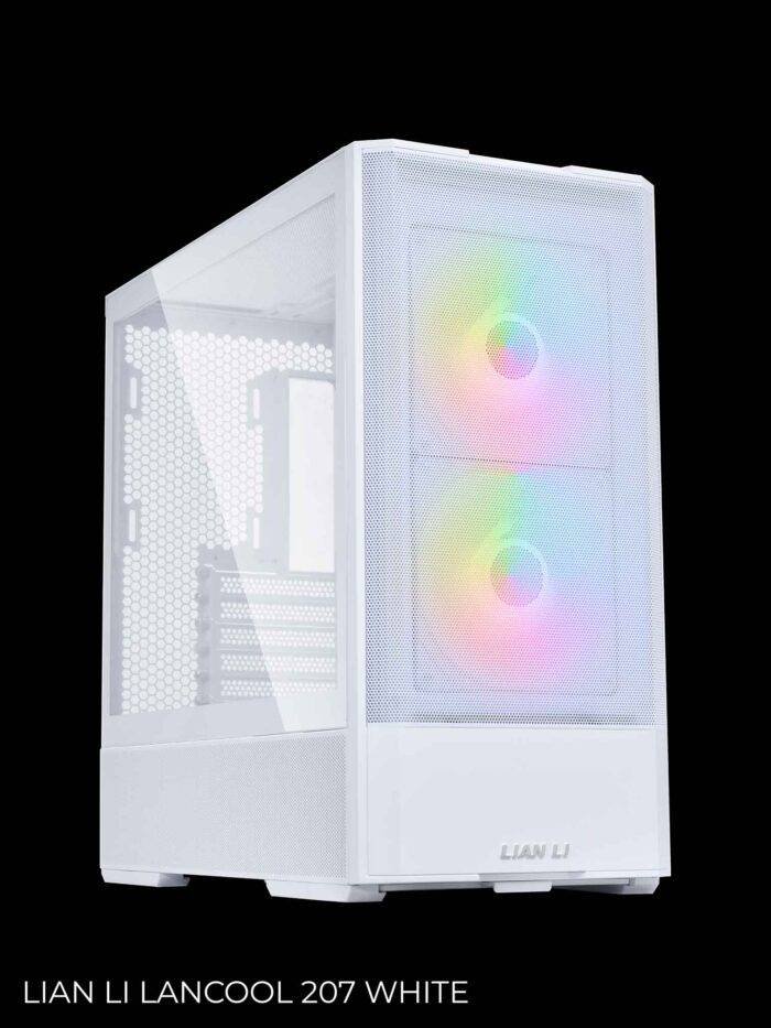 Белый корпус компьютера с RGB