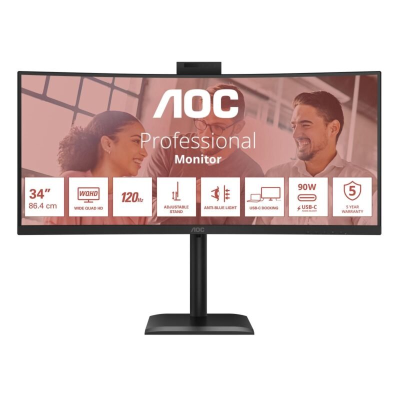 Монитор AOC CU34E4CW 34", VA, UWQHD, 120 Hz, 4 ms