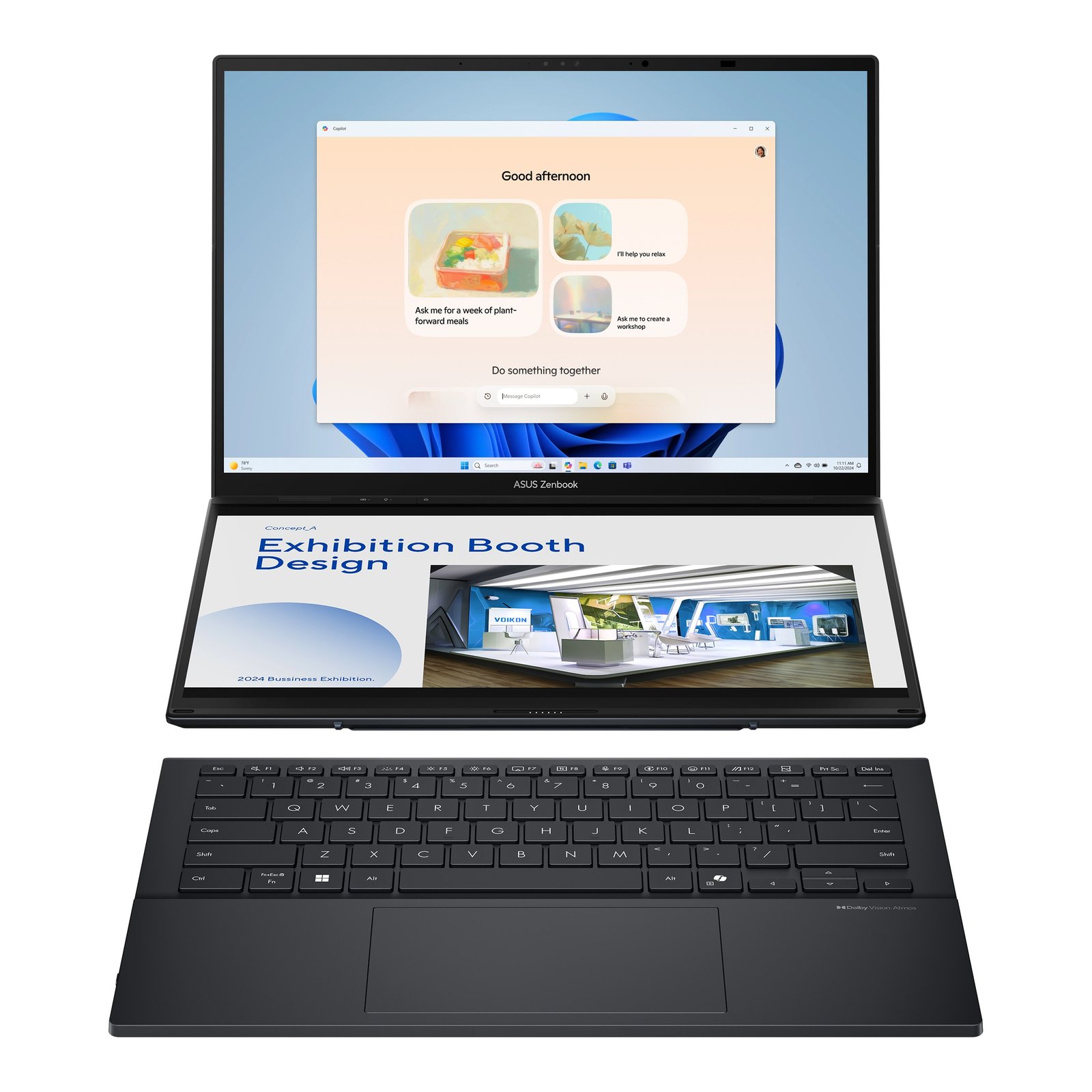 Asus | Zenbook Duo UX8406CA-PZ009W | Базальтово-серый | 14" | OLED | Сенсорный экран | 3K | 2880 x 1800 пикселей | Глянцевый | Intel Core Ultra 9 | 285H | 32 ГБ | LPDDR5X | Объем SSD 2000 ГБ | Intel Graphics | Windows 11 Home | 802.11be | Bluetooth версии 5.4 | Раскладка клавиатуры US international | Подсветка клавиатуры Asus | Zenbook Duo UX8406CA-PZ009W | Базальтово-серый | 14" | OLED | Сенсорный экран | 3K | 2880 x 1800 пикселей | Глянцевый | Intel Core Ultra 9 | 285H | 32 ГБ | LPDDR5X | Объем SSD 2000 ГБ | Intel Graphics | Windows 11 Home | 802.11be | Bluetooth версии 5.4 | Раскладка клавиатуры US international | Подсветка клавиатуры