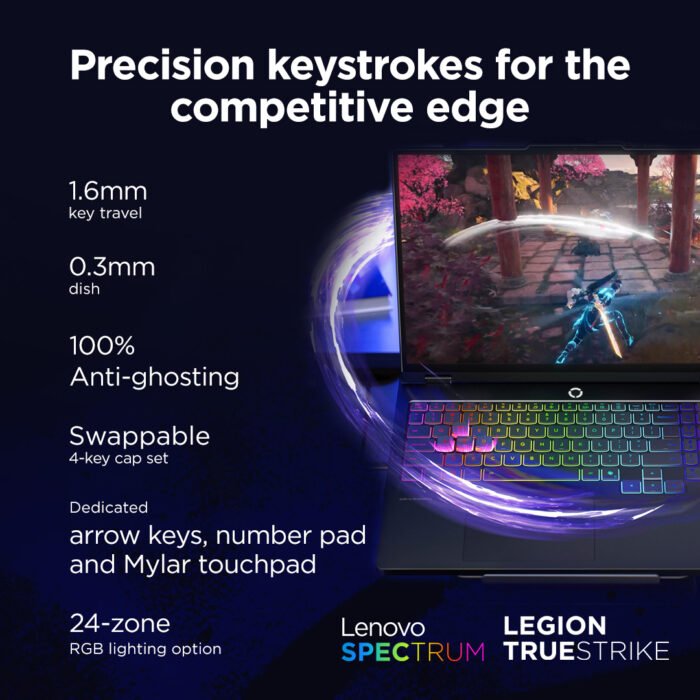 Lenovo Legion Pro 5 16IAX10, 16", WQXGA OLED, Intel Core Ultra 7 255HX, 32 ГБ DDR5, 1 ТБ SSD, GeForce RTX 5070 8 ГБ GDDR7, Windows 11 Home, Eclipse Black