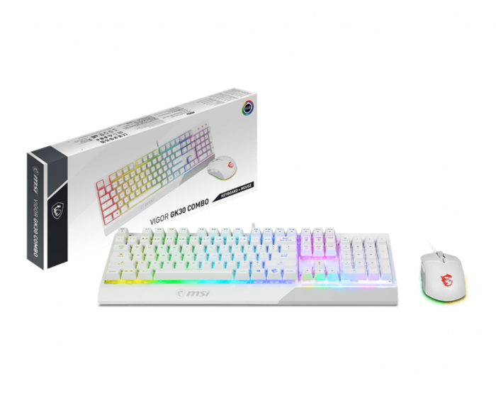 MSI Vigor GK30 COMBO WHITE, комплект клавиатуры и мыши