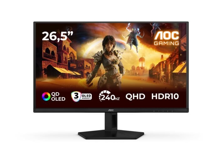 AOC Q27G41ZDF | 27 " | QD-OLED | QHD | 16:9 | 240 Hz | 0.03 ms | 2560 x 1440 pixels | 400 cd/m² | HDMI ports quantity 1 | Black
