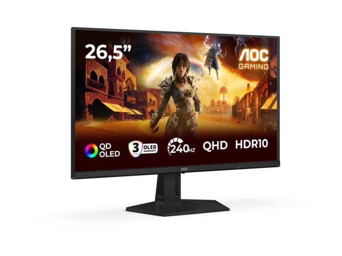 AOC Q27G41ZDF | 27 " | QD-OLED | QHD | 16:9 | 240 Hz | 0.03 ms | 2560 x 1440 pixels | 400 cd/m² | HDMI ports quantity 1 | Black