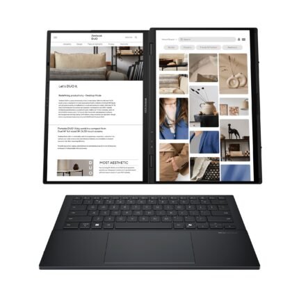Asus | Zenbook Duo UX8406CA-PZ009W | Базальтово-серый | 14" | OLED | Сенсорный экран | 3K | 2880 x 1800 пикселей | Глянцевый | Intel Core Ultra 9 | 285H | 32 ГБ | LPDDR5X | Объем SSD 2000 ГБ | Intel Graphics | Windows 11 Home | 802.11be | Bluetooth версии 5.4 | Раскладка клавиатуры US international | Подсветка клавиатуры