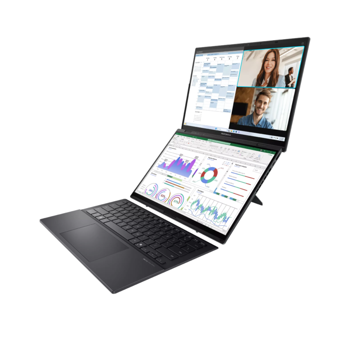 Asus Zenbook Duo UX8406CA-QL358X | Inkwell Gray | 14" | OLED | Сенсорный экран | FHD | 1920 x 1200 пикселей | 60 Hz | Глянцевый | Intel Core Ultra 7 | 255H | 16 ГБ | LPDDR5X | Объём SSD 1000 ГБ | Intel Arc Graphics | Windows 11 Pro | 802.11be | Bluetooth версии 5.4 | Раскладка клавиатуры US international | Подсветка клавиатуры | Гарантия 24 мес. | Гарантия на батарею 12 мес.