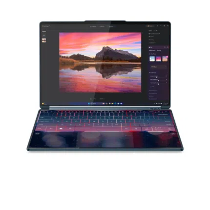 Lenovo Yoga Book 9 14IAH10 Intel | Tidal Teal | 2x14" | OLED | Сенсорный экран | 2.8K WQXGA+ | 2880 x 1800 пикселей | Intel Core Ultra 7 | 255H | 32 ГБ | Распаянная LPDDR5X | Объём SSD 1000 ГБ | Графика Intel Arc 140T | Windows 11 Home | 802.11be | Bluetooth версии 5.4 | Язык клавиатуры английский | Подсветка клавиатуры | Гарантия 24 мес. | Гарантия на батарею 12 мес.