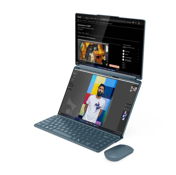 Lenovo Yoga Book 9 14IAH10 Intel | Tidal Teal | 2x14" | OLED | Сенсорный экран | 2.8K WQXGA+ | 2880 x 1800 пикселей | Intel Core Ultra 7 | 255H | 32 ГБ | Распаянная LPDDR5X | Объём SSD 1000 ГБ | Графика Intel Arc 140T | Windows 11 Home | 802.11be | Bluetooth версии 5.4 | Язык клавиатуры английский | Подсветка клавиатуры | Гарантия 24 мес. | Гарантия на батарею 12 мес.
